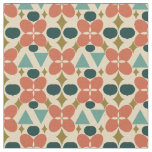 Mid Century Modern Flower Diamond Yellow Pattern Fabric