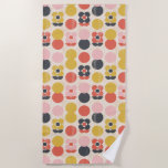Mid-Century Modern Flower Pattern Beach Towel
