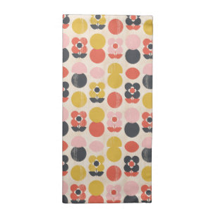 Mid-Century Modern Flower Pattern Cloth Napkin