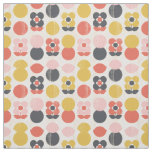 Mid-Century Modern Flower Pattern Fabric