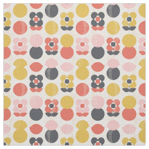 Mid_Century Modern Flower Pattern Fabric