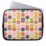 Mid-Century Modern Flower Pattern Laptop Sleeve
