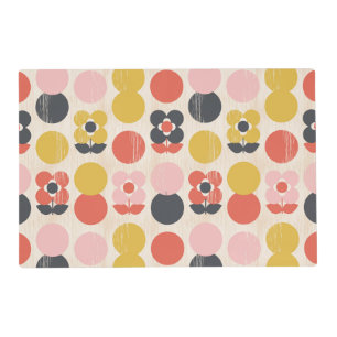 Mid-Century Modern Flower Pattern Placemat