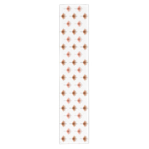 Mid Century Modern Flowers Orange Short Table Runner