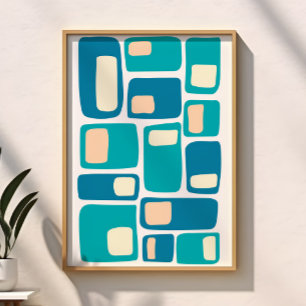Mid Century Modern Funky Geometric Shapes Poster