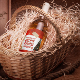 Mid-Century Modern Funny Christmas Holiday Wine Label