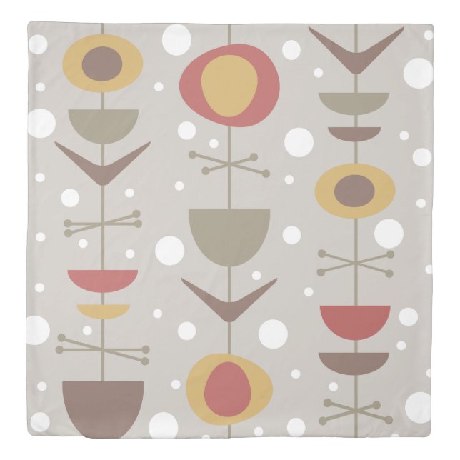 Mid Century Modern Garden Multicolored Duvet Cover (Front)