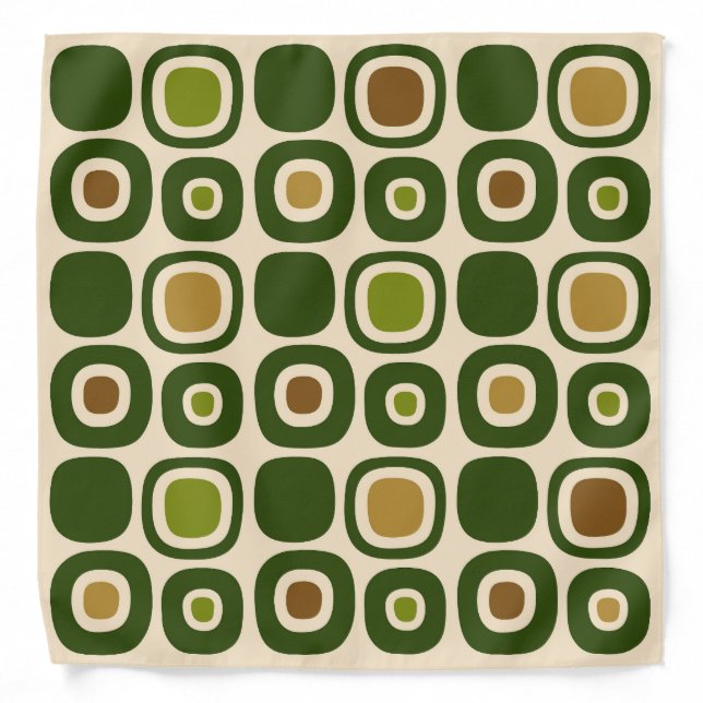 Mid Century Modern Garden Path Pattern Bandana (Front)