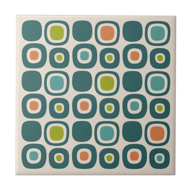 Mid Century Modern Garden Path Pattern Ceramic Tile (Front)