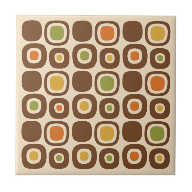 Mid Century Modern Garden Path Pattern Ceramic Tile (Front)