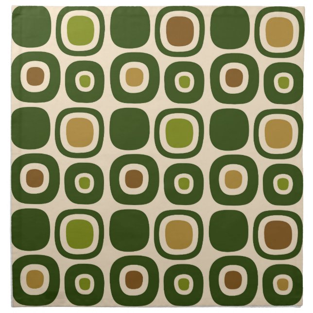 Mid Century Modern Garden Path Pattern Cloth Napkin (Front)