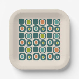 Mid Century Modern Garden Path Pattern Paper Plates