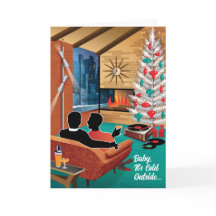 Mid-Century Modern Gay Couple - Men Holiday Card