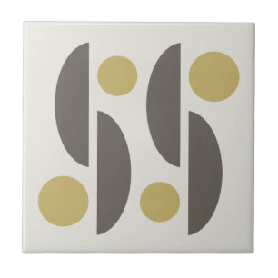 Mid Century Modern Geo Abstract 05 Ceramic Tile