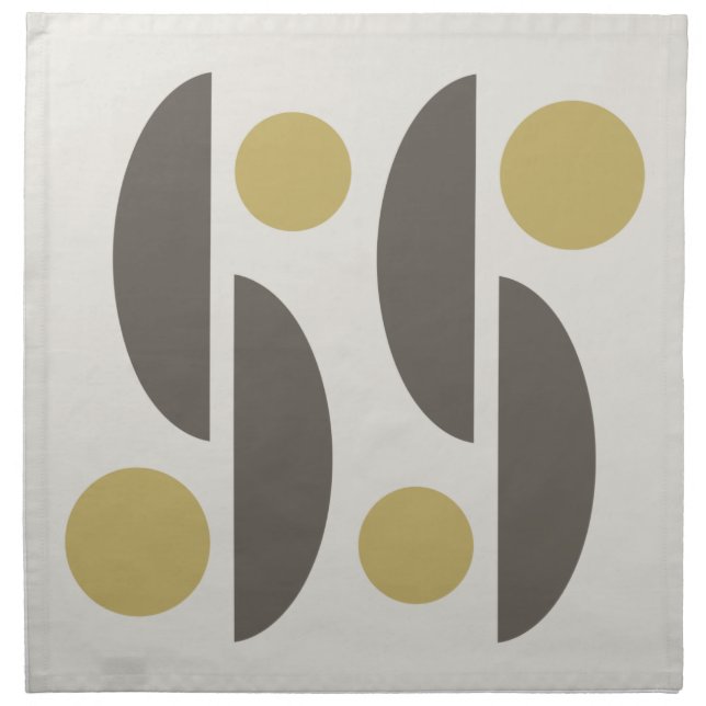 Mid Century Modern Geo Abstract 05 Cloth Napkin (Front)