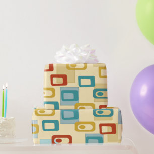 Mid Century Modern Geo Pod Pattern Wrapping Paper
