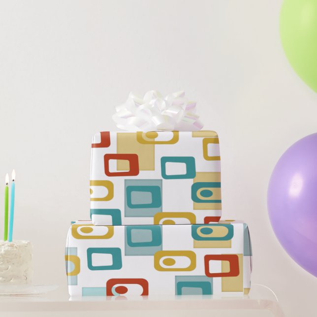 Mid Century Modern Geo Pod Pattern  Wrapping Paper (Party Gifts)