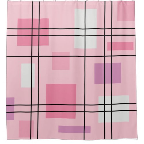 Mid Century Modern Geometric 13 Shower Curtain