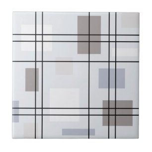 Mid Century Modern Geometric 16 Ceramic Tile