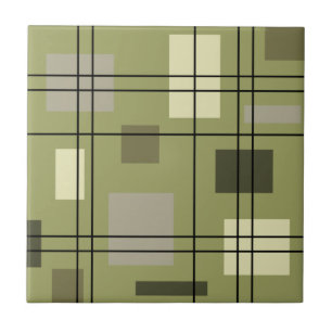 Mid Century Modern Geometric 18 Ceramic Tile