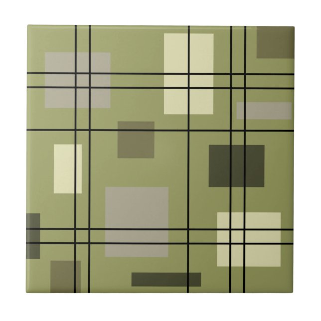 Mid Century Modern Geometric 18 Ceramic Tile (Front)