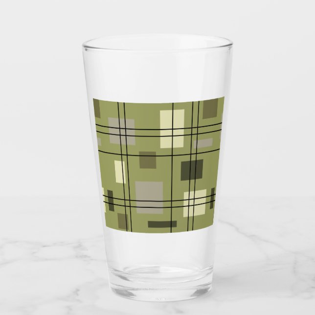 Mid Century Modern Geometric 18 Glass (Front)