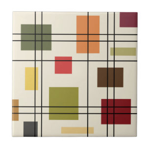 Mid Century Modern Geometric 1 Ceramic Tile