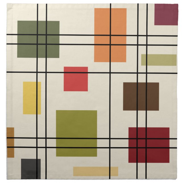 Mid Century Modern Geometric 1 Cloth Napkin (Front)
