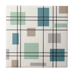 Mid Century Modern Geometric 2 Ceramic Tile