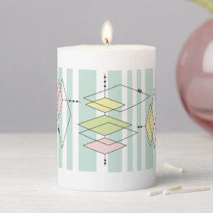 Mid-Century Modern Geometric 3" x 4" Pillar Candle