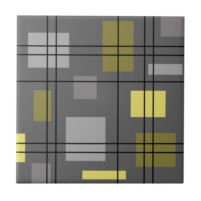 Mid Century Modern Geometric 4 Ceramic Tile (Front)