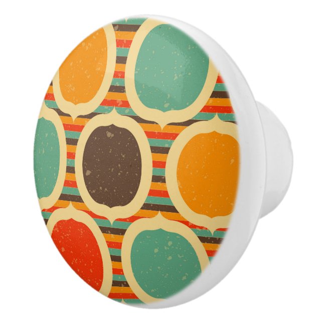 Mid Century Modern geometric 5 Ceramic Knob (Right)