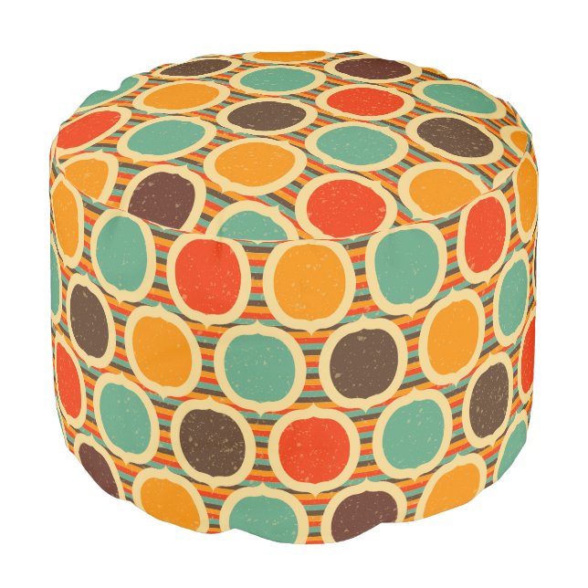 Mid Century Modern geometric 5 Pouf (Angled Front)
