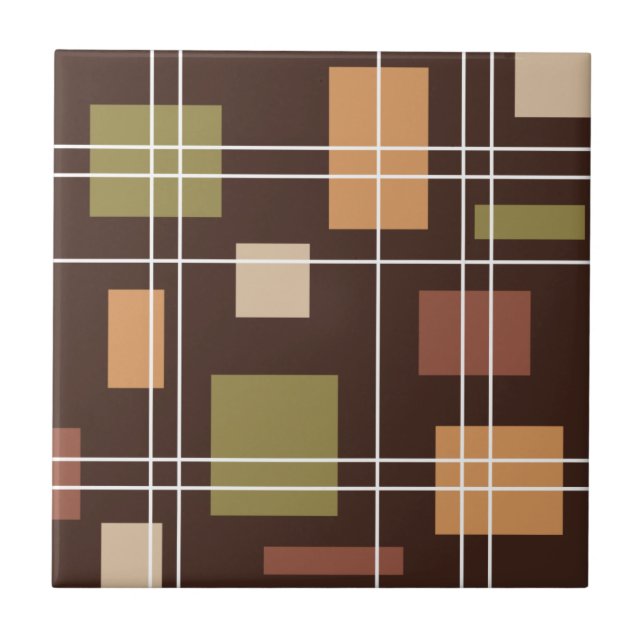 Mid Century Modern Geometric 6 Ceramic Tile (Front)