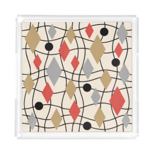 Mid Century Modern Geometric Abstract Acrylic Tray