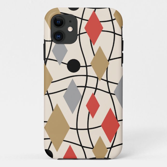 Mid Century Modern Geometric Abstract Case-Mate iPhone Case (Back)