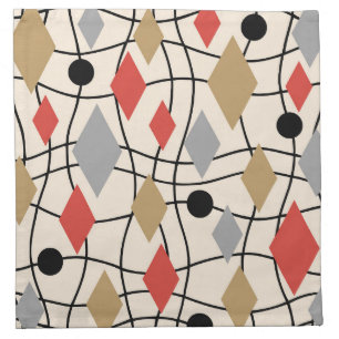 Mid Century Modern Geometric Abstract Cloth Napkin