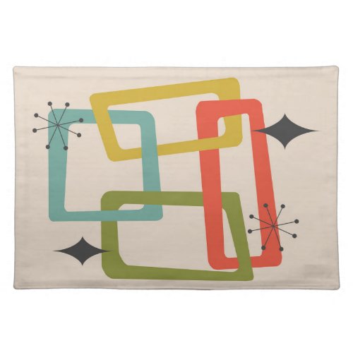Mid_Century Modern Geometric Abstract Cloth Placemat
