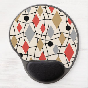 Mid Century Modern Geometric Abstract Gel Mouse Pad