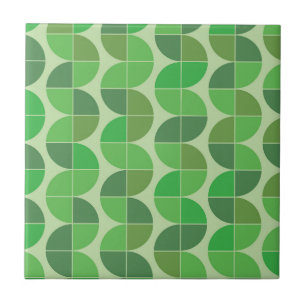 Mid Century Modern Geometric Abstract green Ceramic Tile
