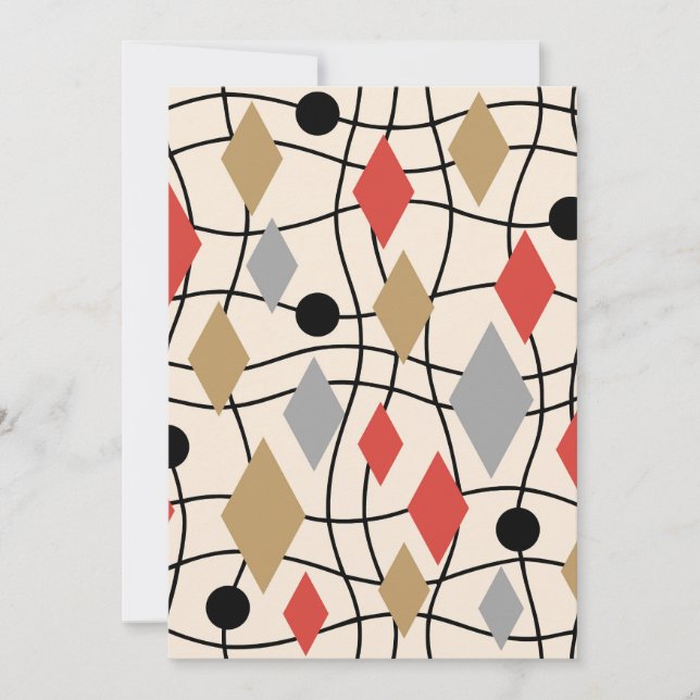 Mid Century Modern Geometric Abstract Holiday Card (Front)