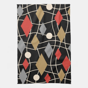 Mid Century Modern Geometric Abstract Kitchen Towel