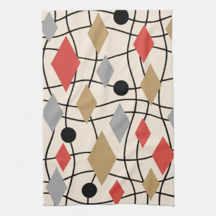 Mid Century Modern Geometric Abstract Kitchen Towel