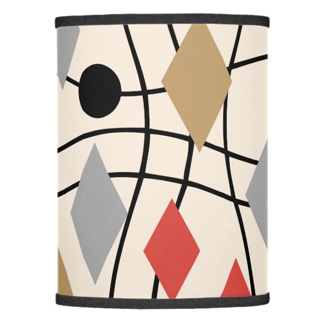 Mid Century Modern Geometric Abstract Lamp Shade (Front)