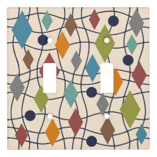 Mid Century Modern Geometric Abstract Light Switch Cover