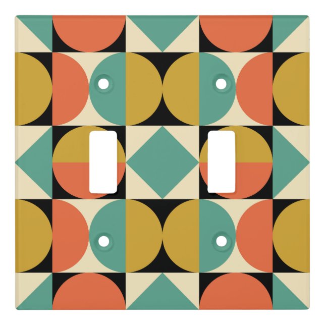 Mid Century Modern Geometric Abstract Light Switch Cover (Front)