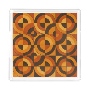 Mid Century Modern Geometric Abstract Pattern Acrylic Tray