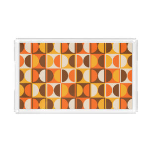 Mid Century Modern Geometric Abstract Pattern Acrylic Tray