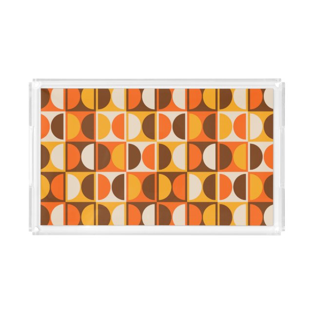 Mid Century Modern Geometric Abstract Pattern Acrylic Tray (Front)
