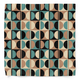 Mid Century Modern Geometric Abstract Pattern Bandana